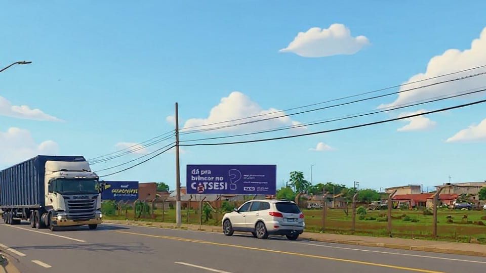Outdoor da Guia Comunicação veiculando campanha na Rodovia Mário Batista Mori, próximo ao Spani Atacadista, em Tatuí, São Paulo.
